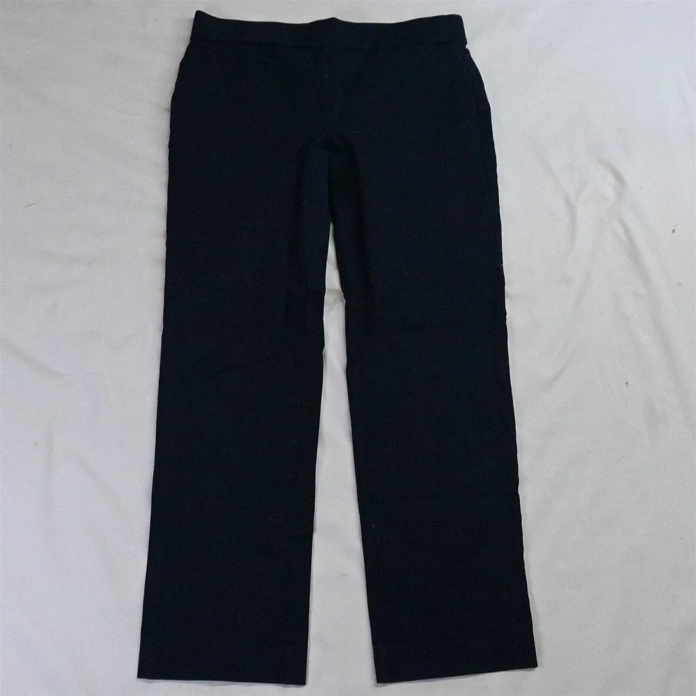 LOFT 2 Navy‎ Blue Pull On Straight Cropped Dress Pants
